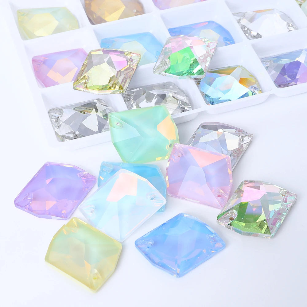 QY Wholesale Cosmic Sewing Crystal Glass Bling Sew-On Rhinestones Flat Back Non Hotfix Stones Bling for Clothing Accessory