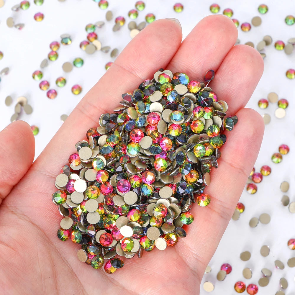 Top Quality 2088 Crystal Glass Rhinestones 16 Cut Facets Round Flatback Diamond Strass AB in Bulk Stones for Cloth Tumbler