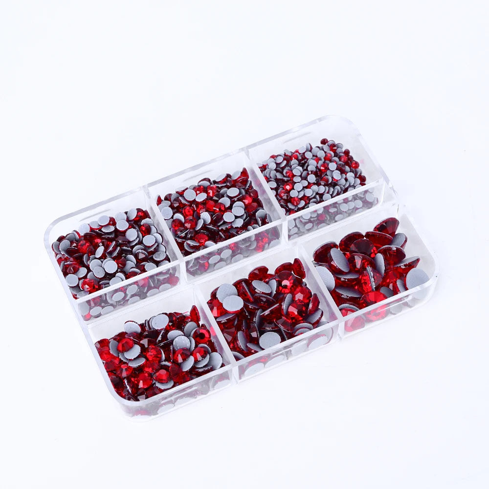 Hot Selling 6 Grid Hotfix Rhinestone Kit Mix Box Nail Charms Crystals Rhinestones Wholesale Stones for Jewellery Making