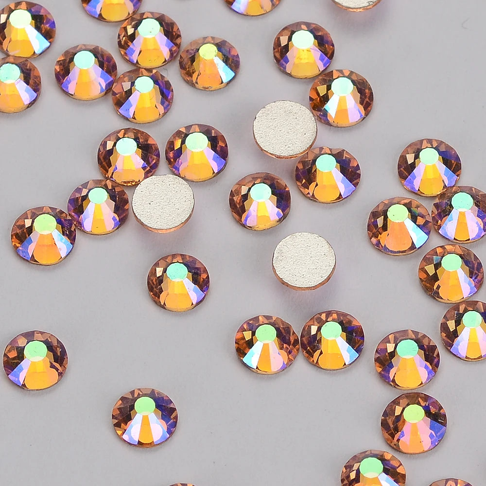 Top Selling Glass Crystals AB Colors Nail Art Rhinestones Flat Back Non Hotfix Rhinestone Diamond for Fashion Jewelry Earring
