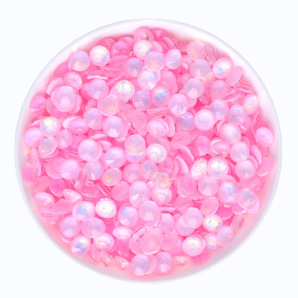 34Kinds Pink Color SS6-SS30 Crystal Rhinestones Bling Bling Glitter Glue on Rhinestones for Gymnastics Performance Clothing