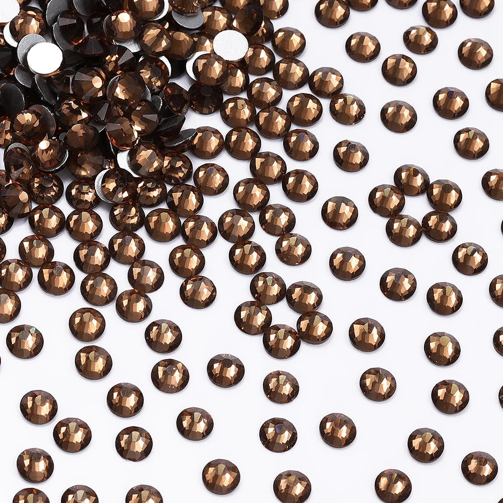 Wholesale Rhinestones 100 Colors Ss06-ss34 Crystal Rhinestone Non Hotfix Flat Back for Top Decoration Accessories