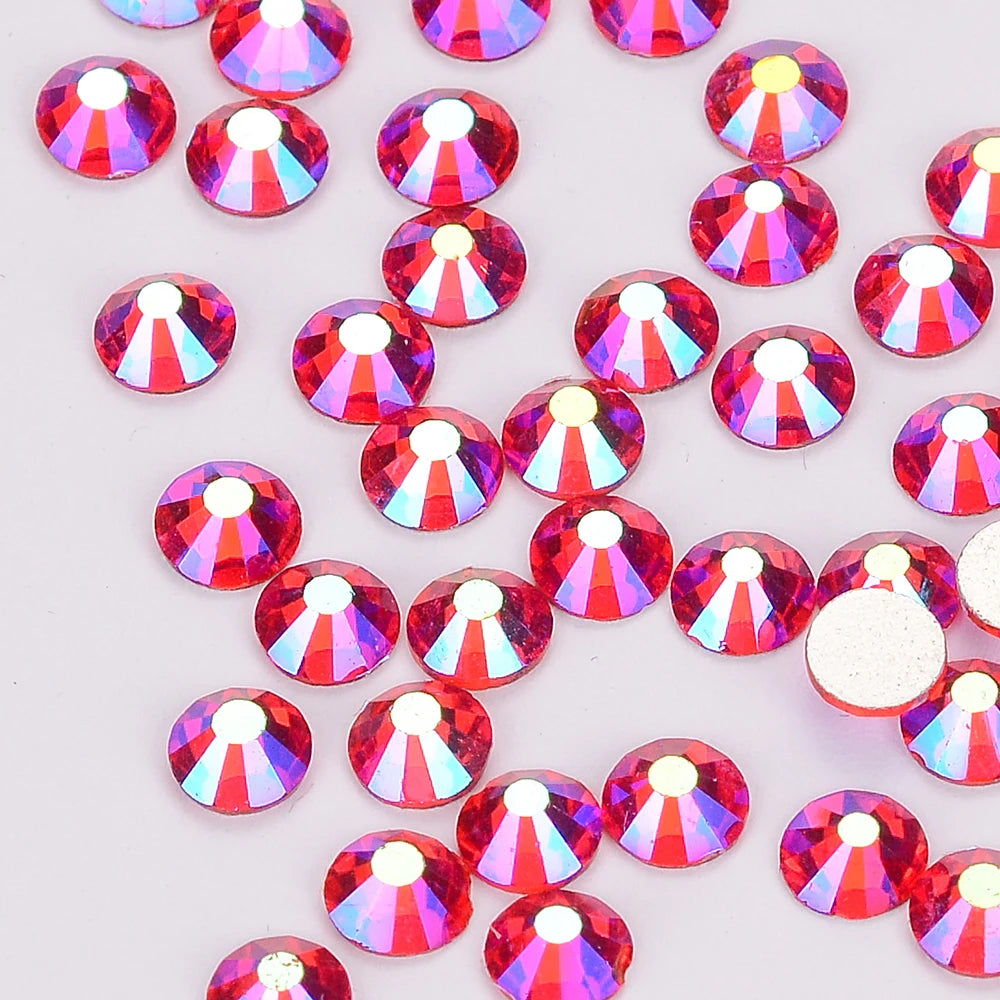 Customized Rhinestone Supplier Glass Crystals Nail Art Rhinestones SS10 Non Hot Fix Diamond AB Rhinestone Bling for Garment Nail