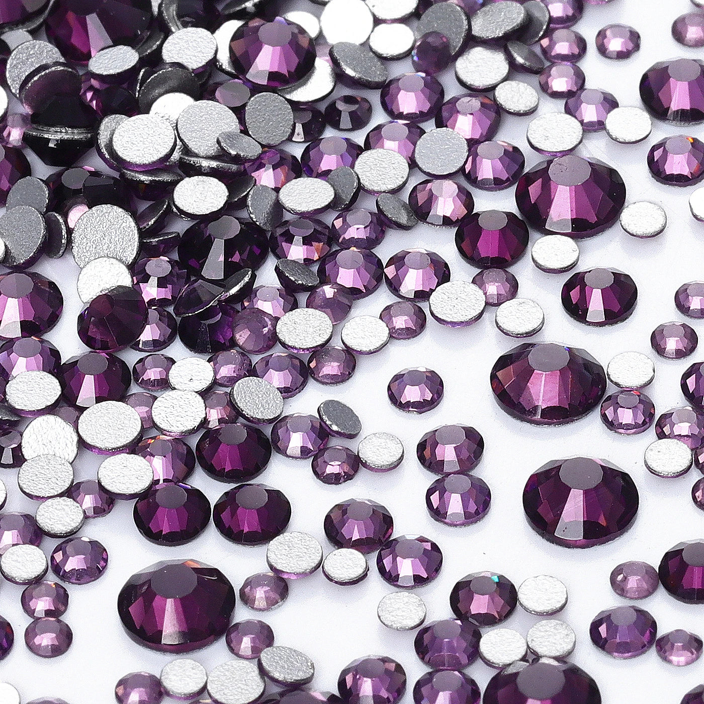 QIYI Wholesale Mixed Size Ss3-ss20 Crystal Rhinestones  Non- Hotfix Round Loose RhinestonesBulk for Decorative Nail Art Crafts