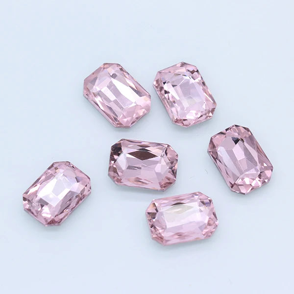 24-colors Rectangle fancy Glass stone pointed back foiled crystal rhinestone Jewels Counter decorations clothes shoes bags Gems