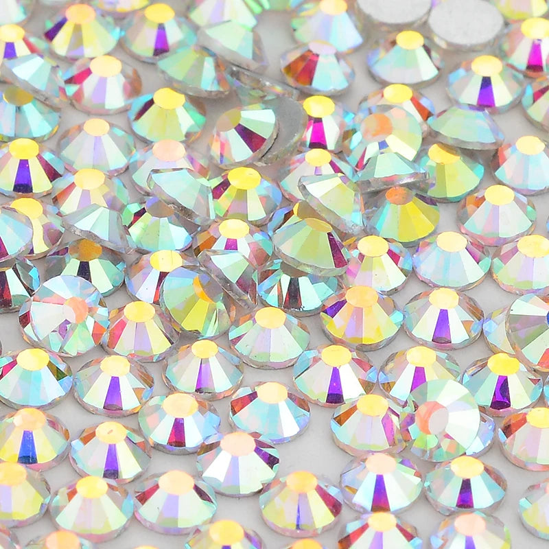 Hot-selling Crystal Rhinestones Glass Flatback Rhinestone Bulk Glitter Non Hotfix for Nail Art Decorations