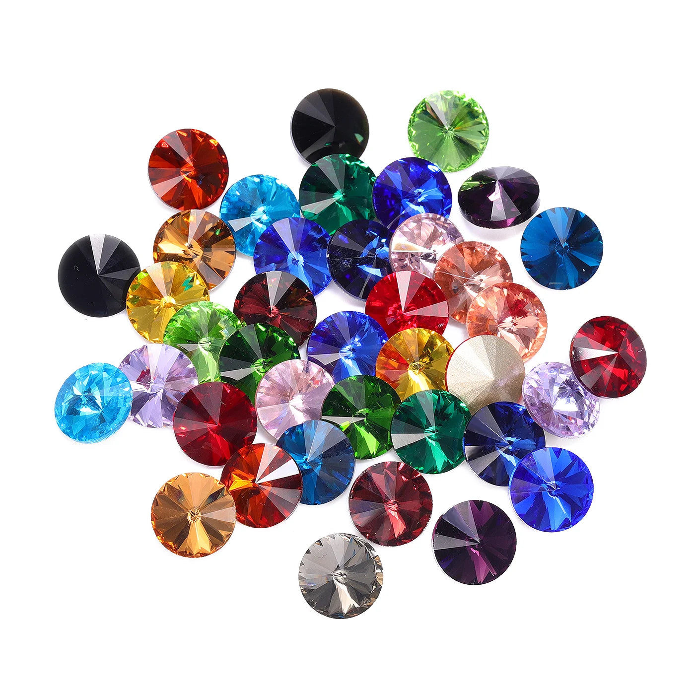 1122 QIyi  New Product Explosion Rivoli Shape Eco-friendly Materials Trendy Design K9 Glass Point Back Rhinestone for DIY