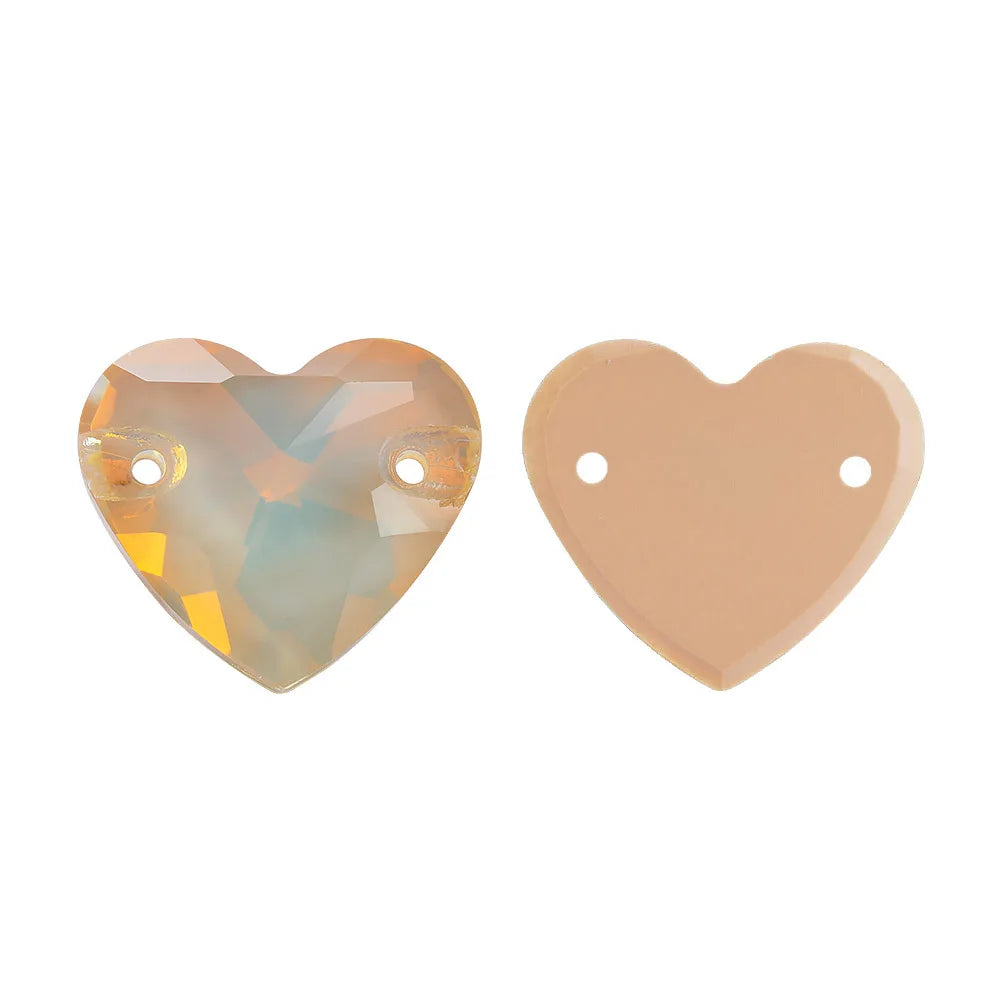 QIYI Factory Direct Wholesale Popular Fashion Design Bright Pure Versatile Minimalist Heart Shape Sew-on Rhinestones  3259