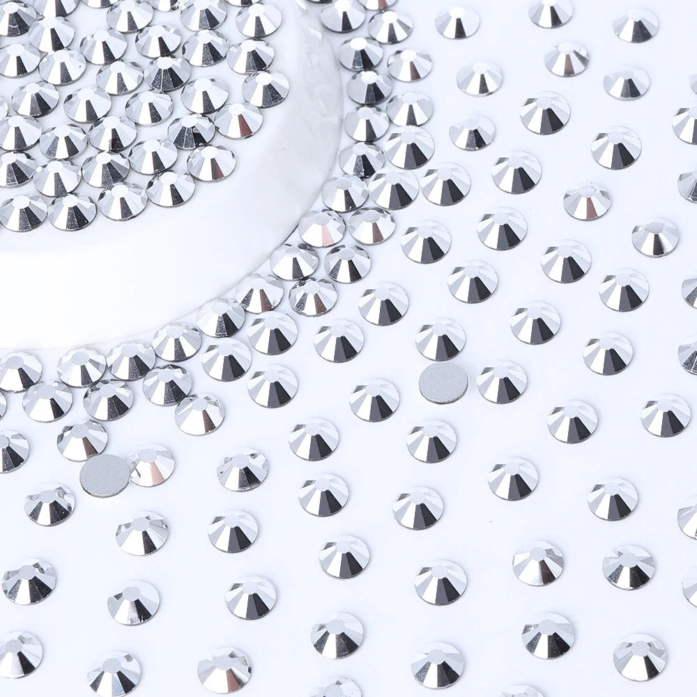 QIYI Wholesale 14400pcs Bulk Package Flatback Rhinestones Glitter Bling Glue on Luminous Rhinestones for Accessories