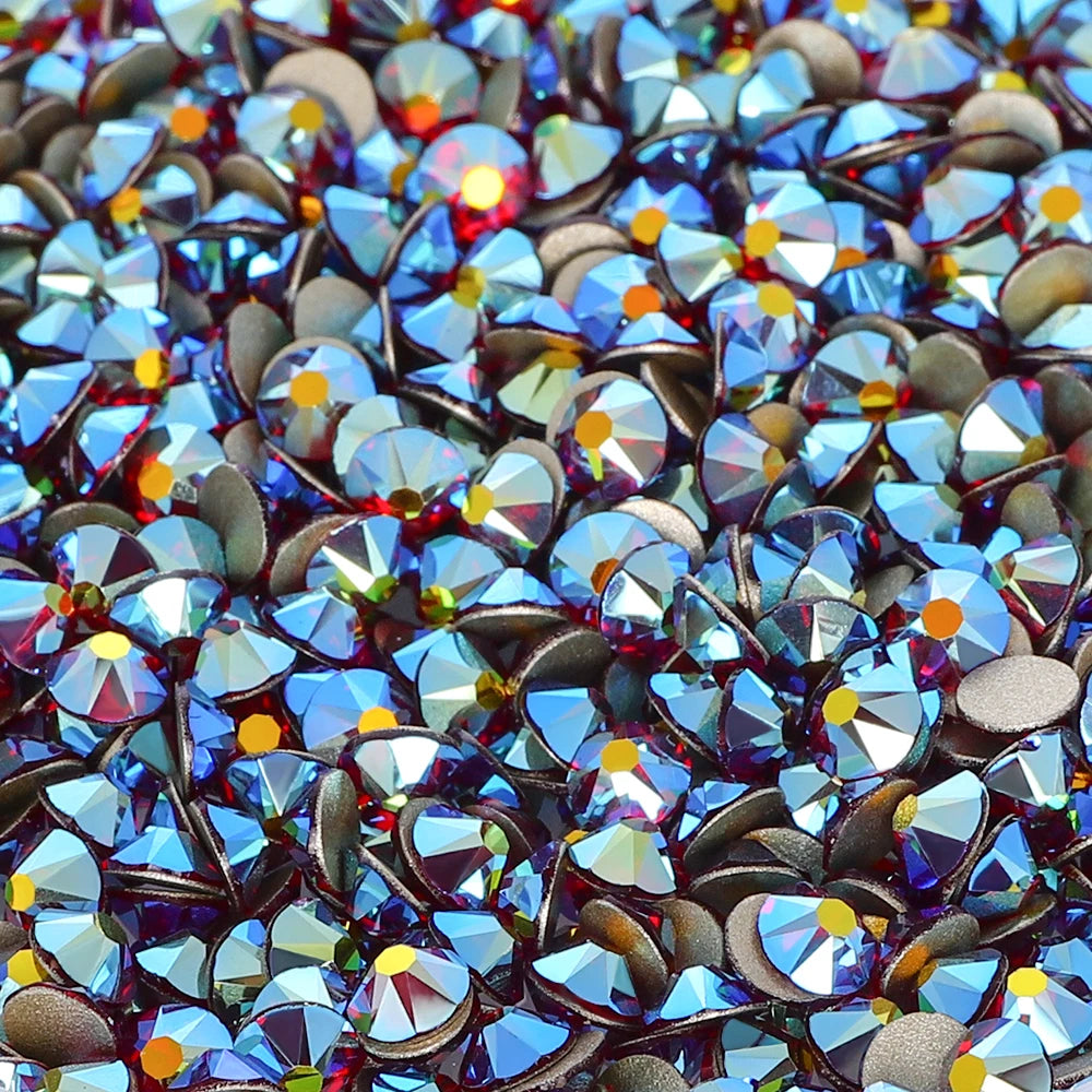 Factory Wholesale Crystal AB Colors 2088 16 Cut Facets Multi and Size Flat Back Golden Bottom High Quality Glass Rhinestones