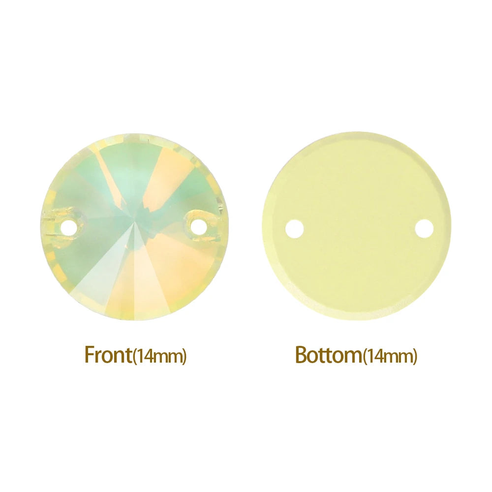 3200 QIYI Innovative Design Top Quality Rivoli Shape Flat Back Glass Crystal Sew on Rhinestones for Designer Garment Decoration