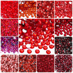 2024 New Design 10 Kinds Red Colors S6-SS30 Bulk Rhinestones Crystal Angola Red Rhinestones Glass Rhinestone for Clothing