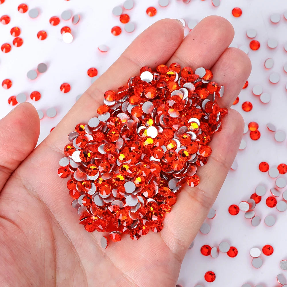 QIYI Wholesale 14400pcs Bulk Package Non Hotfix Rhinestones Glitter Bling Glue on Rhinestones for Accessories