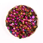 Hot Sale Bling Non Hot Fix Nail Rhinestones Glitter Glass Stones and Crystals for Garment Accessories Rainbow 1 Bag Round Shape