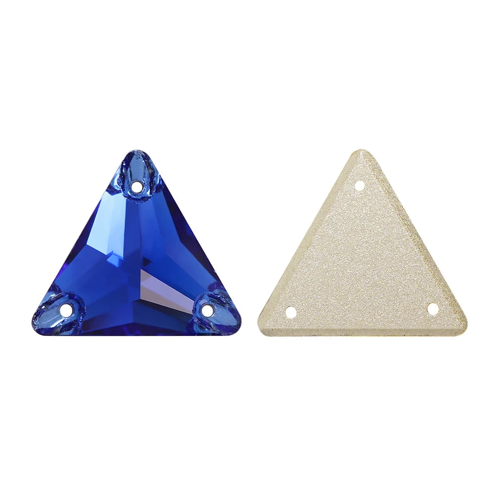 3270 Factory Direct 12mm/16mm/22mm Different Sizes 55+ Colors Top Quality Durable Grade AAAAAA Glass Triangle Sew-on Rhinestone