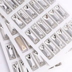 3250 Wholesale Rectangle  Cosmic  4*8/6*18/7*21/8.5*26mm Crystal Glass Sew-on Rhinestones Flatback or Clothing Decoration