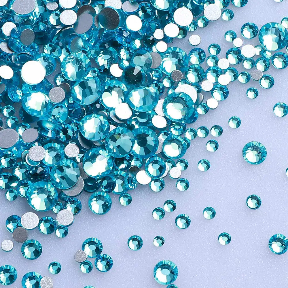 Wholesale Custom Ss4-ss20 Mix Size Rhinestone Non Hotfix Flat Back Rhinestones Bulk Crystal for Nair Art Decoration