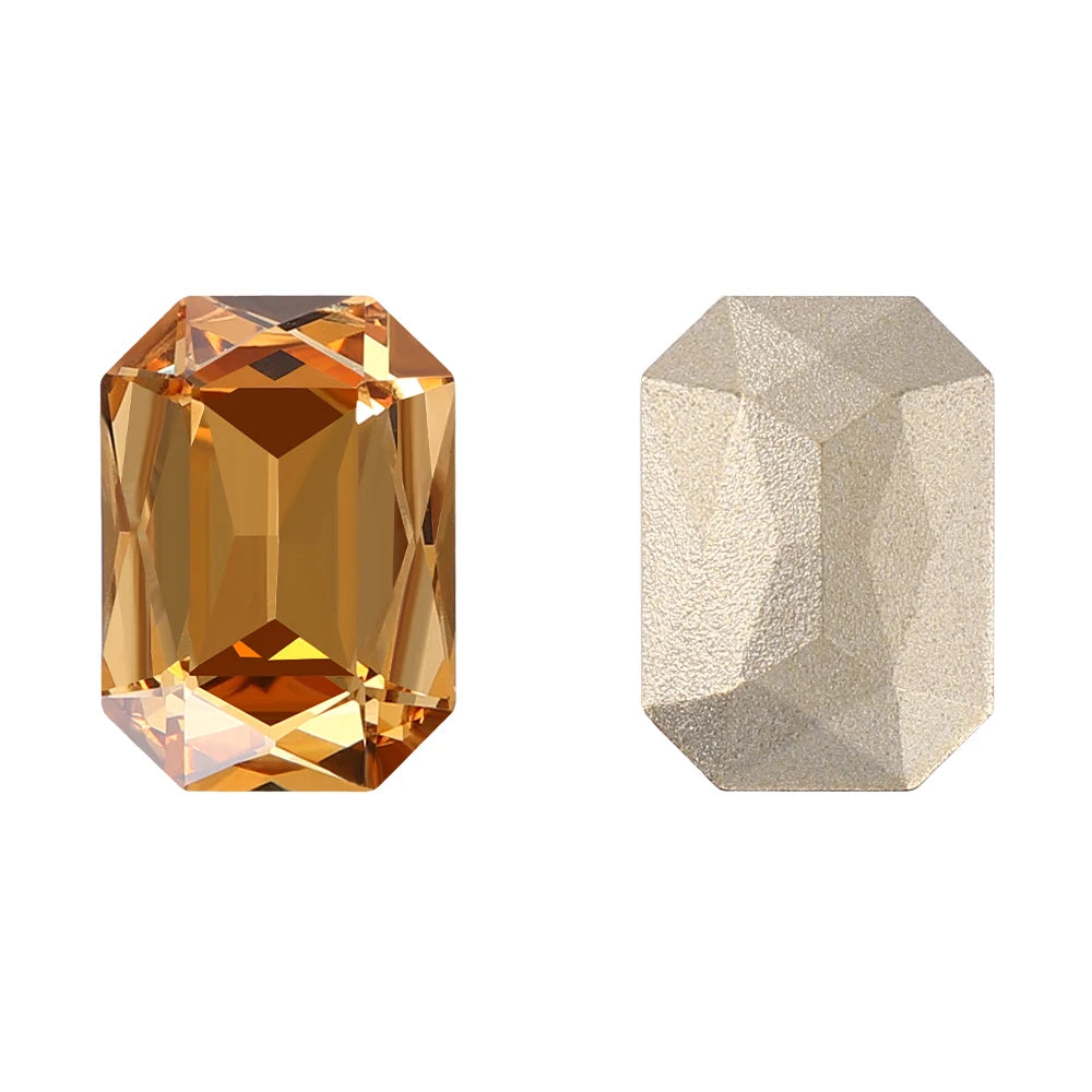 New Shape Hot Selling Maxi Cushion Octagon K9 Glass High Quality Durable Innovative Design Popular Decoration Point Back Stones