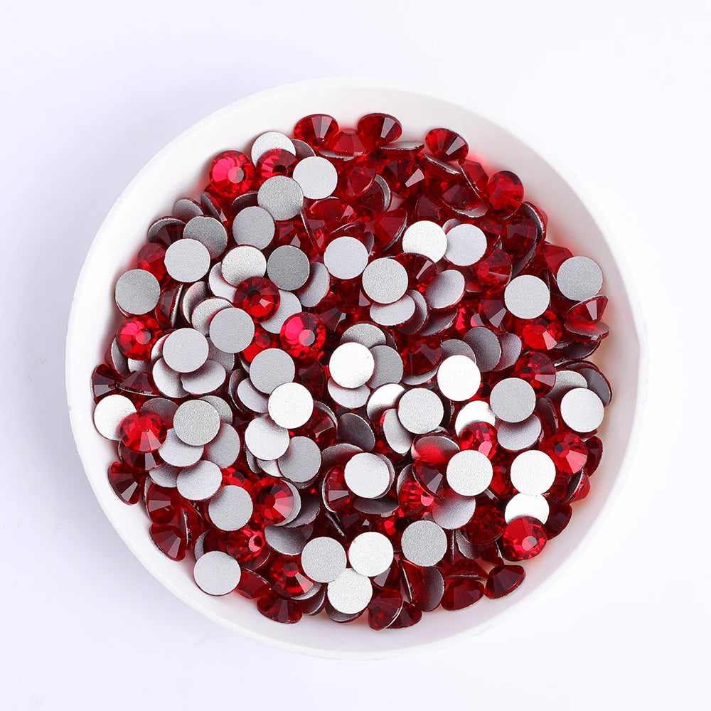SS6-SS30 Wholesale Small Bag Non Hotfix Glue on 4A+ Quality Rhinestones Glass Crystal Flatback Regular Cut for Nail Art