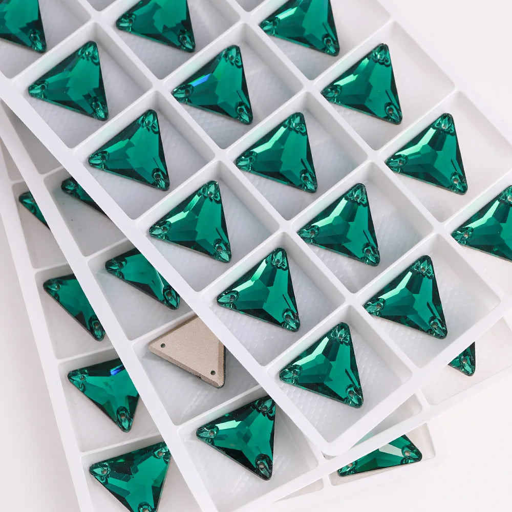 Triangle 12mm 16mm 22mm 80+Colors Sew on Rhinestones 3270  Flat Back Bling Bling Diamond Stone for Fashion Jewelry Clothes