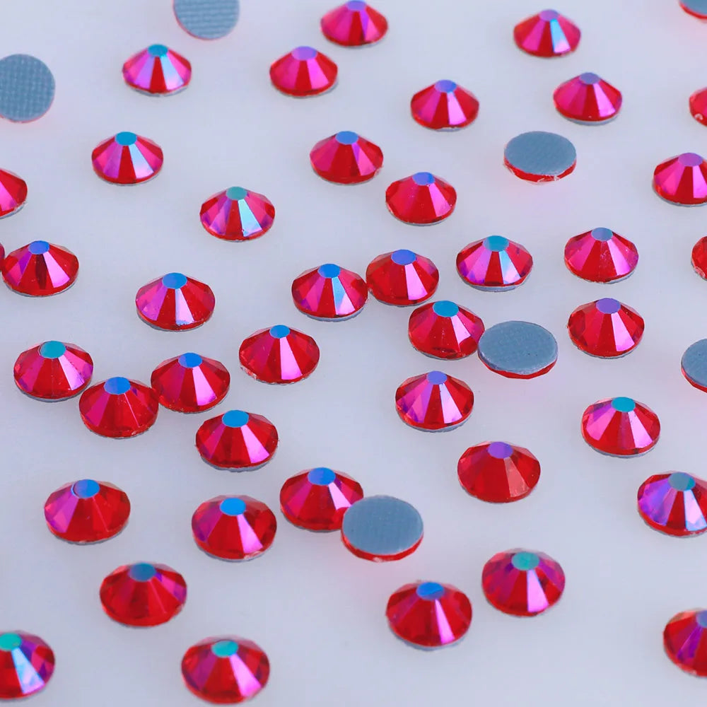 Wholesale Hot Fix Rhinestones Bulk Glass Flatback Crystal AB Rhinestones for Nail Clothes Shoes Crafts