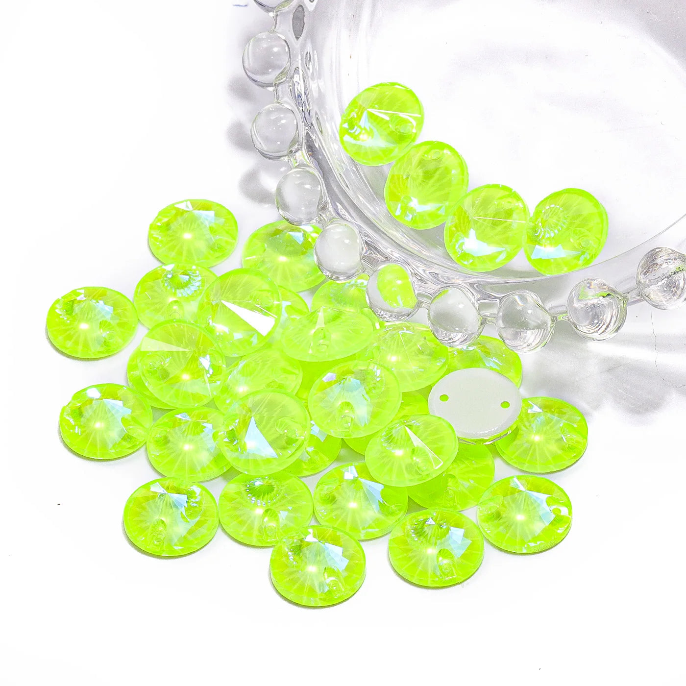 Wholesale Neon Rivoli Rhinestones 50 Colors Crystal  Sew-on Rhinestones Glass Clothing Flatback Sewing Stones for Women
