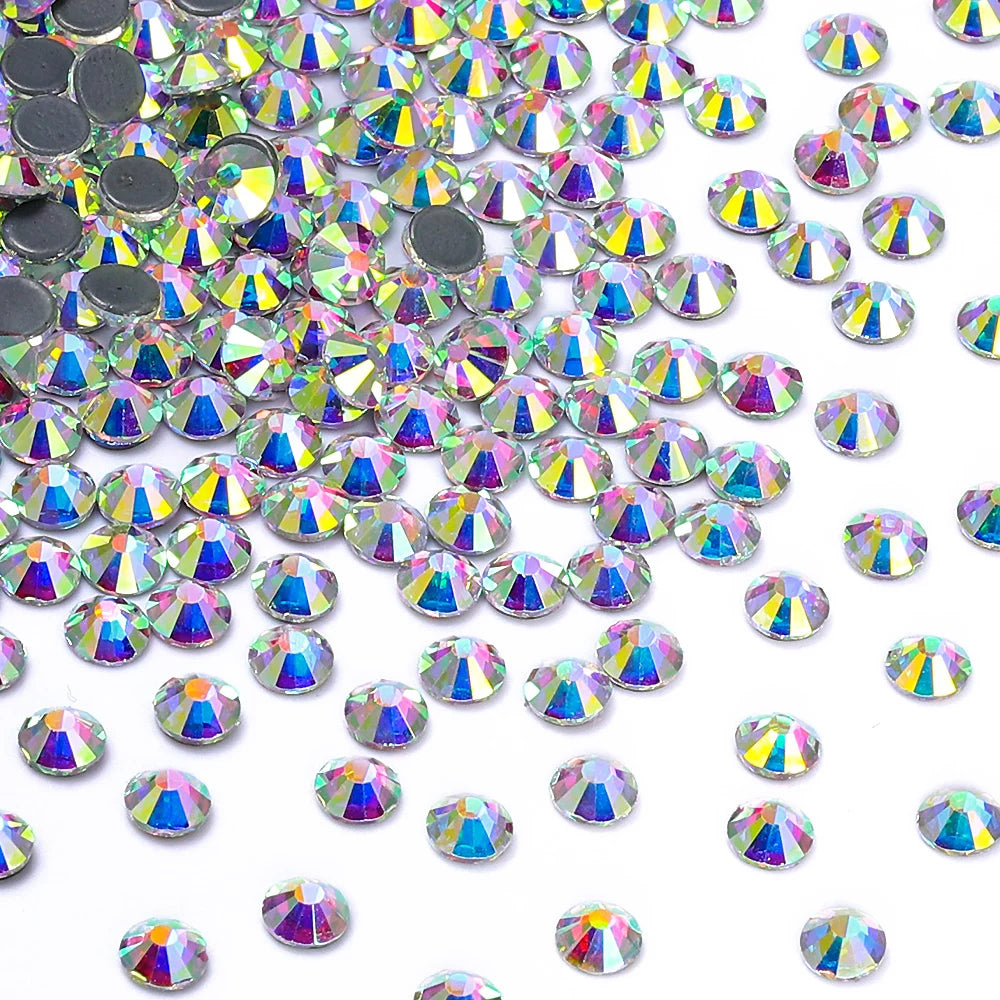 Factory Price Wholesale Flat Back Hotfix Glass Crystal Rhinestone Round Hotfix Crystal Stone for Clothing Accessories