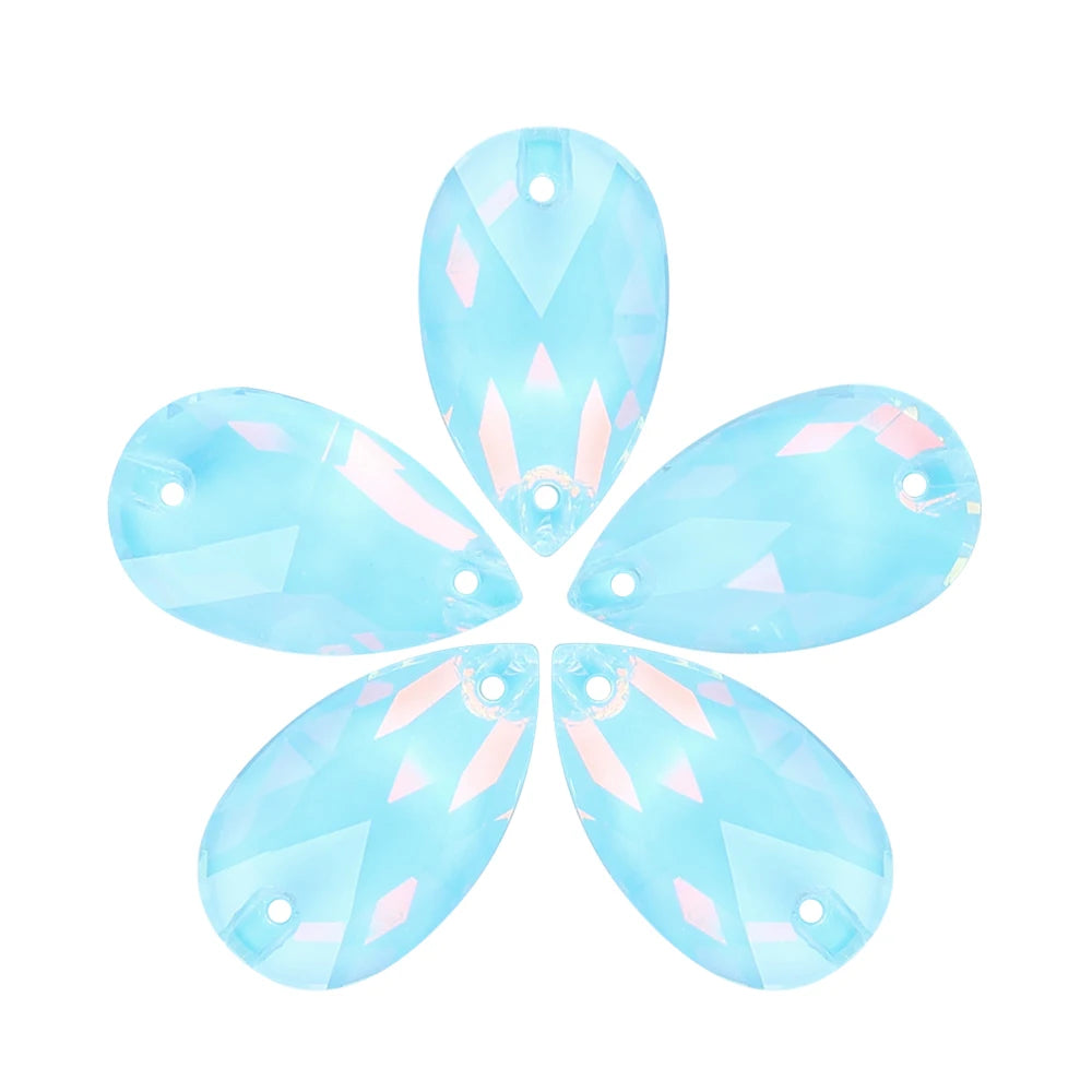 High Quality Hand-Sew on DIY Drill Drop-Shaped  Glass Crystal Rhinestone Sew-On  Setting for Shoes & Dresses for Fashion