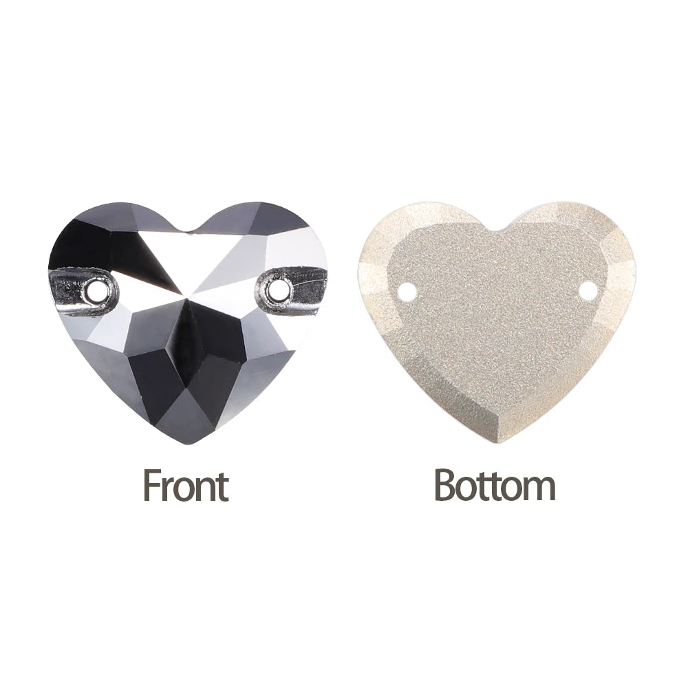 Wholesale Heart Sew on Rhinestone K9 Glass Crystal 3259 Heart Crystal AB Sew-on Stones and Crystals for Dress Decoration