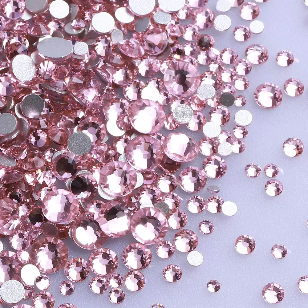 Wholesale Custom Ss4-ss20 Mix Size Rhinestone Non Hotfix Flat Back Rhinestones Bulk Crystal for Nair Art Decoration