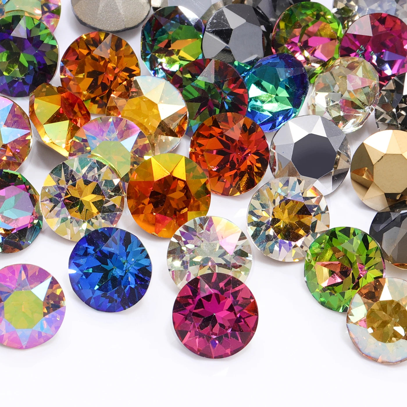 QIYI High Quality Factory Wholesale 200+ Colors Trendy Shimmer Luxury K9 XIRIUS Chaton Pointback Rhinestone for Decoration Cloth