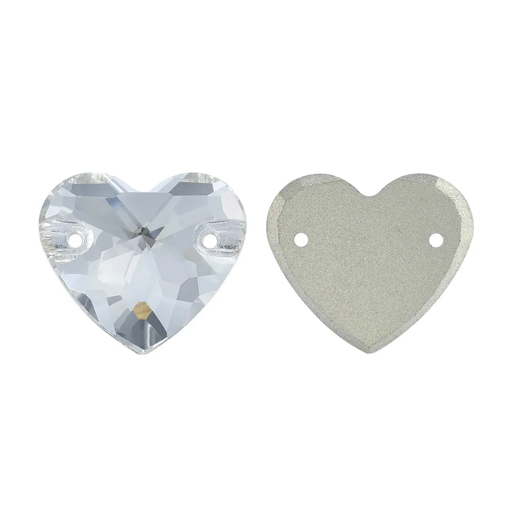 QIYI Factory Direct Wholesale Popular Fashion Design Bright Pure Versatile Minimalist Heart Shape Sew-on Rhinestones  3259