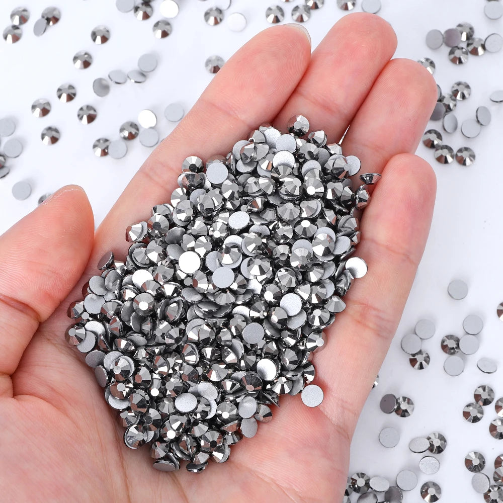 QIYI Wholesale Top Quality Non Hot Fix Strass Nail Stones Flatback Glass Crystal AB Rhinestone