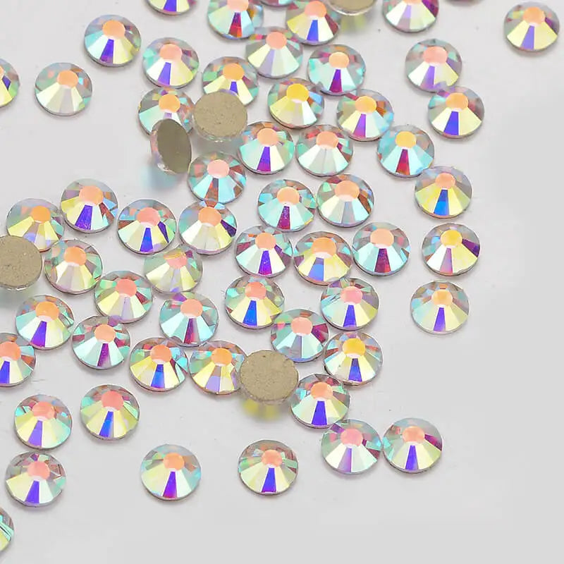 SS3-SS50 Wholesale Rhinestones Multi Sizes Colorful Non HotFix Round Trade a Glass Crystal Flatback Rhinestone