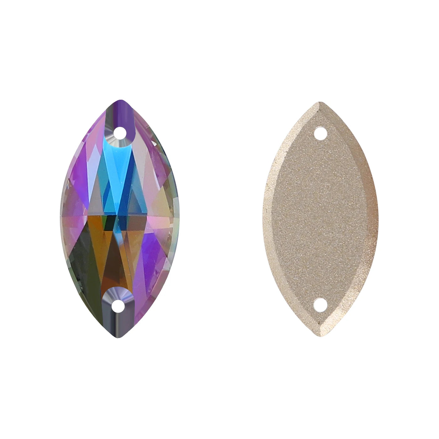 Wholesale Navette 55 Colors Shimmer Sew-on Rhinestones Horse Eye Glass Gems Clothing Flatback Sewing Stones for Jewelry Cloth