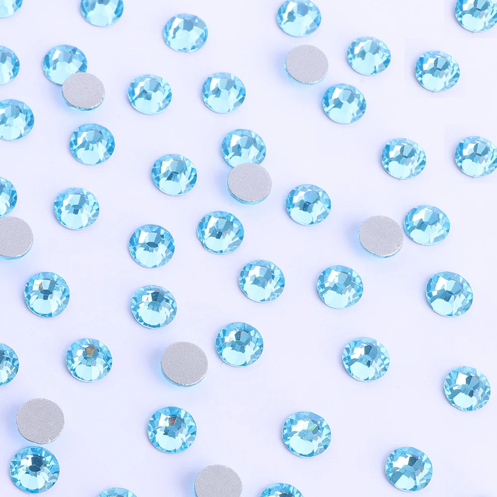 Factory Wholesale Big Bag Non Hotfix Rhinestones SS6-SS30 Glass Crystal Flatback Regular Cut Rhinestones for Nails Art