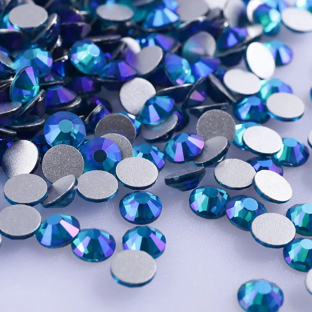 Customized Rhinestone Supplier Glass Crystals Nail Art Rhinestones SS10 Non Hot Fix Diamond AB Rhinestone Bling for Garment Nail