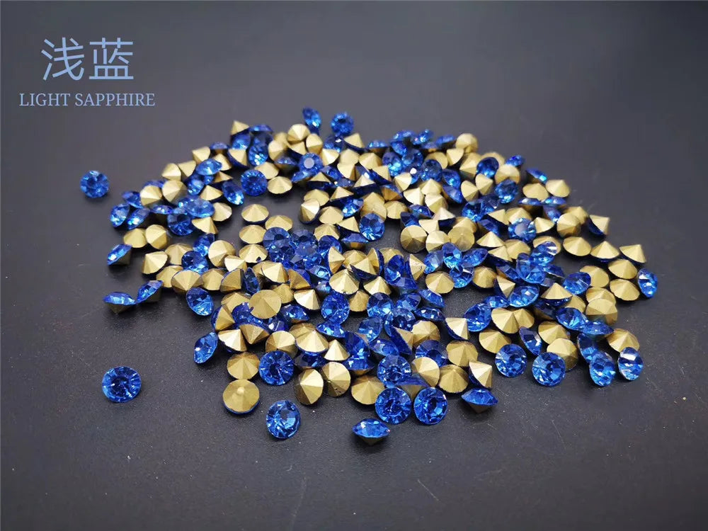 Factory Wholesale SS6 Nail Rhinestone Pointed Back Strass Non-Hotfix Glass Rhinestone DIY Jewelry Decoration Garments Materials