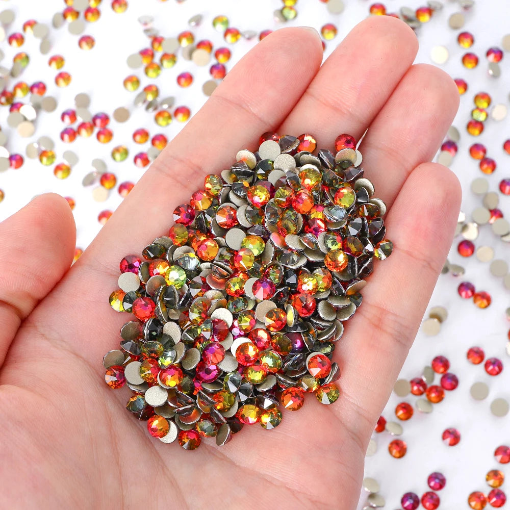 Top Quality 2088 Crystal Glass Rhinestones 16 Cut Facets Round Flatback Diamond Strass AB in Bulk Stones for Cloth Tumbler