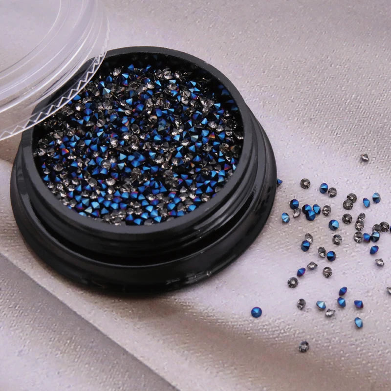 Hot Sales 1.2mm Box Packaging Crystal for Nail Art Diamond Nail Art Dust Micro Diamond Mini 3D Nail Art Crystal