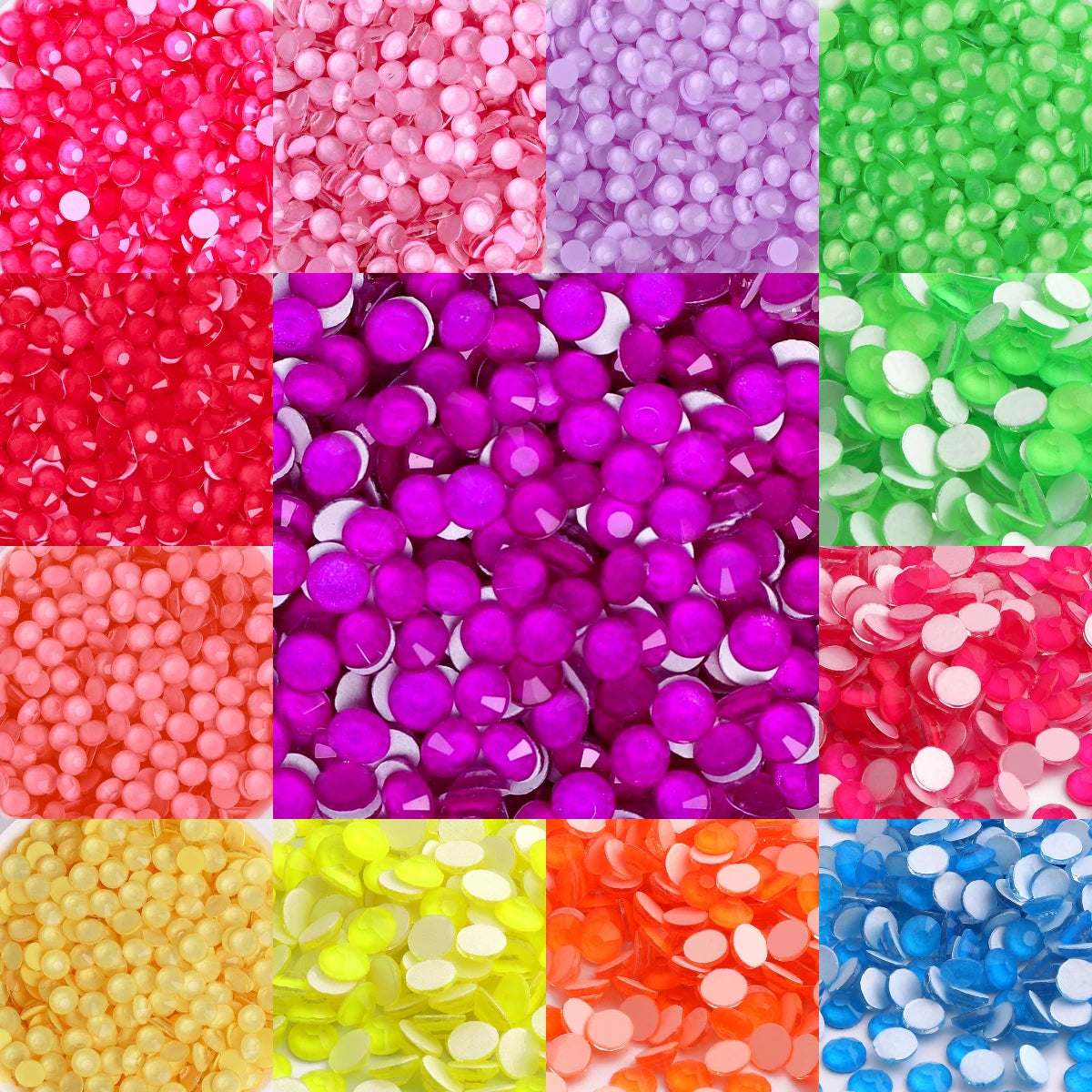 QIYI Factory Direct Wholesale Neon Color SS6-SS30 Flat Back Non Hotfix Glitter Diamond Stone Bulk Rhinestones for Nail Charms