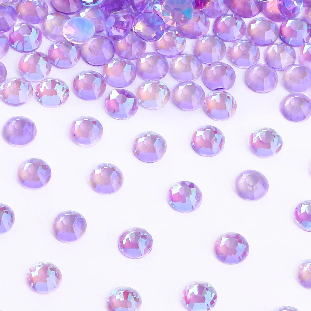 QIYI Factory Direct Wholesale Aurora SS3-SS30 Flat Back Non Hotfix Glitter Diamond Stone Bulk Rhinestones for Nail Charms