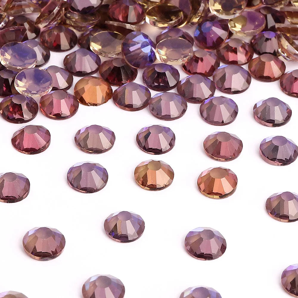 QIYI Factory Direct Wholesale Aurora SS3-SS30 Flat Back Non Hotfix Glitter Diamond Stone Bulk Rhinestones for Nail Charms