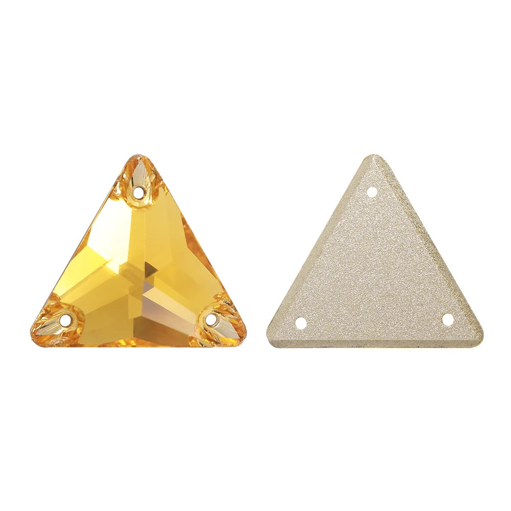 3270 Factory Direct 12mm/16mm/22mm Different Sizes 55+ Colors Top Quality Durable Grade AAAAAA Glass Triangle Sew-on Rhinestone