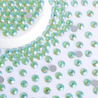 QIYI Hot Selling High Quality Multi Sizes Fashion Green Line Non Hofix Glass Flat Back Rhinestone for Decorate Garment Nail Art