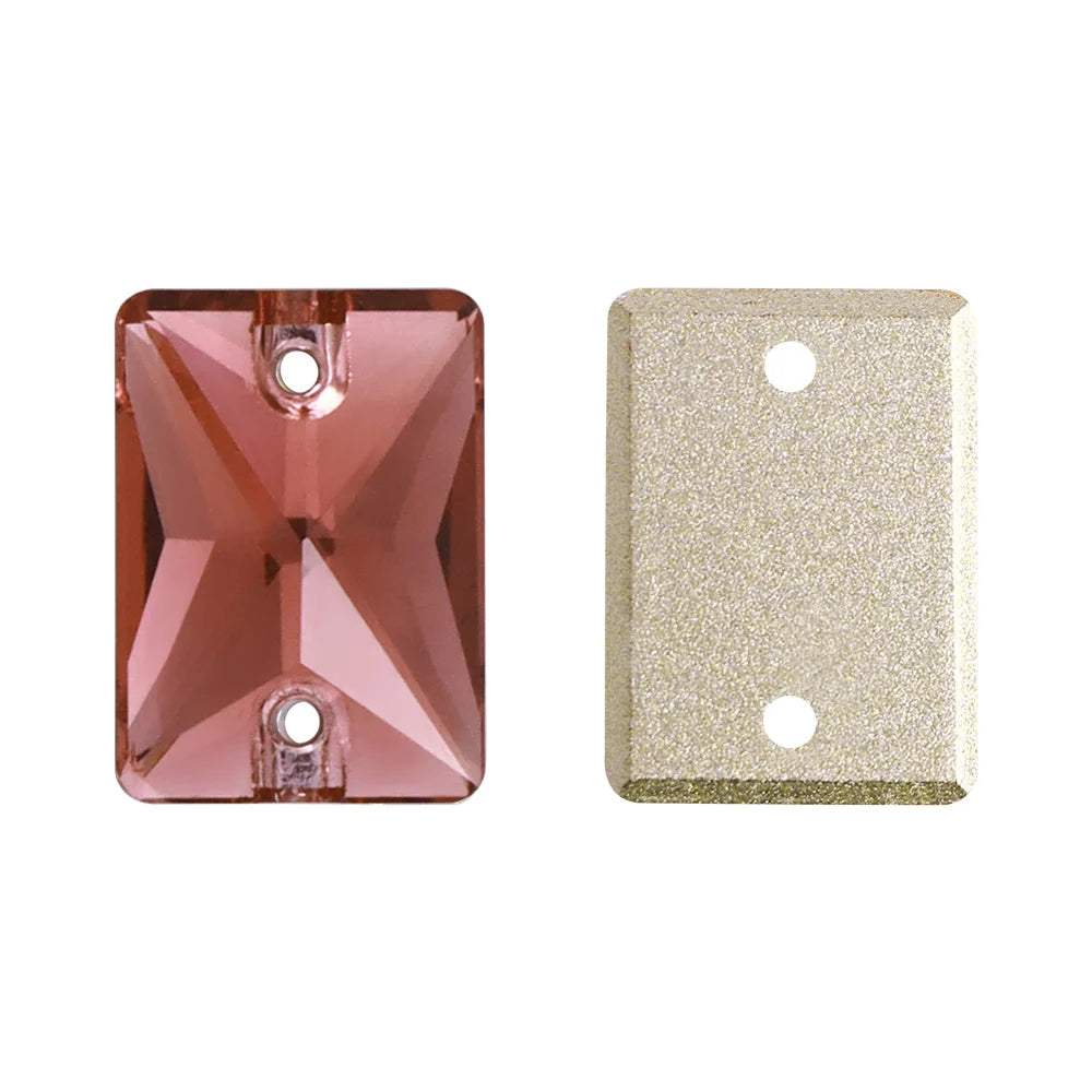 QIYI Multi Colors and Size Rectangle Sew-on Stone for Choice Clear Glass Flat Back Top Quality Sew on Rhinestones (3250)