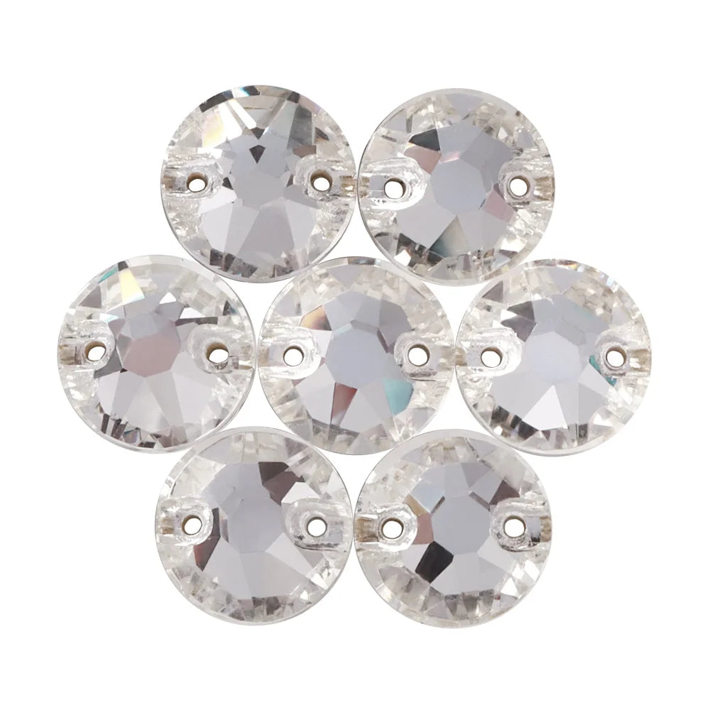 3210 QIYI 2024 New Product Explosion Top Quality Innovative Design Flat Back Clear Glass Oval Shape Sew on Rhinestones for DIY