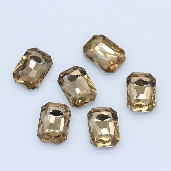 24-colors Rectangle fancy Glass stone pointed back foiled crystal rhinestone Jewels Counter decorations clothes shoes bags Gems