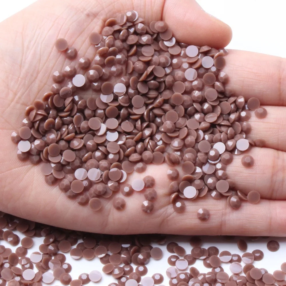 Factory Direct Sales Jelly Solid Opaque Macaroon Color Resin Non Hot Fix Stones Crystal Rhinestones for Garment Decoration