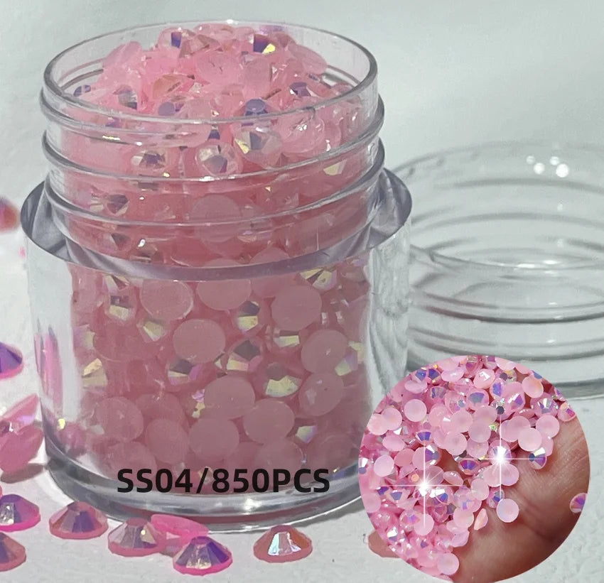 2024 Exquisite Bottled 3mm/5mm/6mm Resin Flat Back Crystal Rhinestone Self Adhesive Nail Diamond Decoration